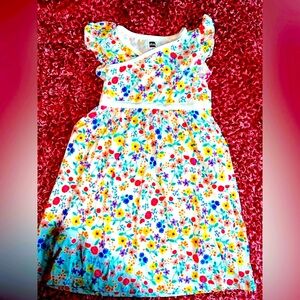 Tea Collection Asymmetrical White and Pink Sundress